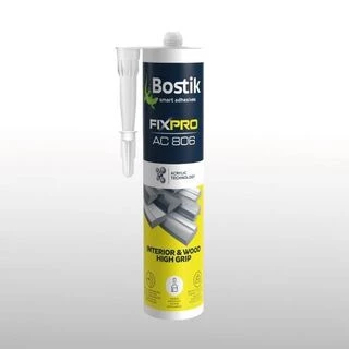 Акриловий клей Bostik FIXPRO INTERIOR &amp; WOOD HIGH GRIP АС 806 білий 280мл
