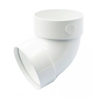 Отвод одномфтовый Ренвей RainWay 130 белый 67° ф100мм колено